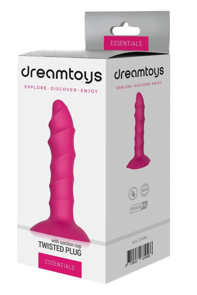 Розовый ребристый анальный фаллоимитатор TWISTED PLUG - 14 см. Розовый ребристый анальный фаллоимитатор TWISTED PLUG - 14 см.