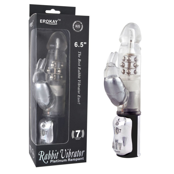 Вибратор Classicle Rabbit Silver с ротацией - 24 см. Вибратор Classicle Rabbit Silver с ротацией - 24 см.